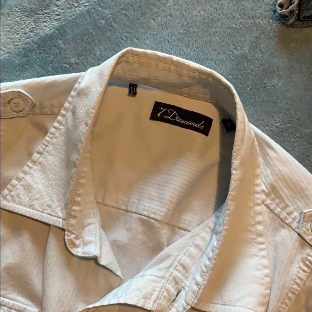 7 diamond light blue shirt